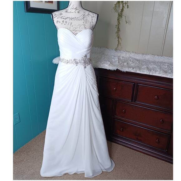 Symphony Of Venus Corset Wedding Gown Beaded Detail Waist Bridal Dress - Picture 1 of 12